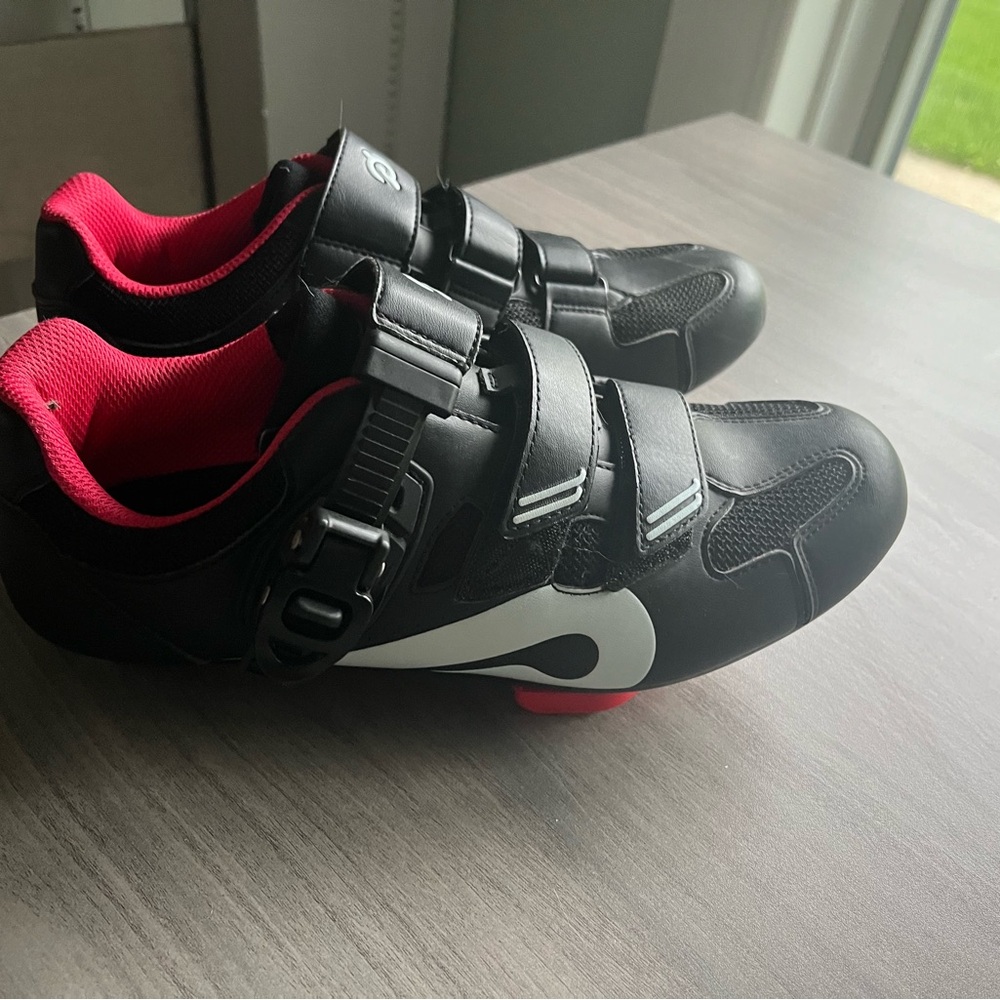 Peloton Black and Red Cycling Shoes
